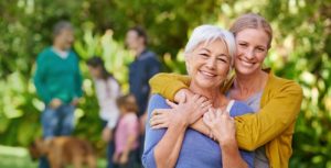 woman and daughter with beautiful smiles