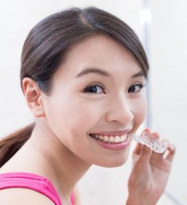 Woman with Invisalign