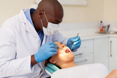 dentist working on patient